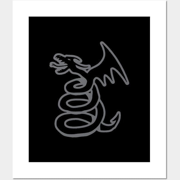 The Black Album Dragon Wall Art by DnlDesigns